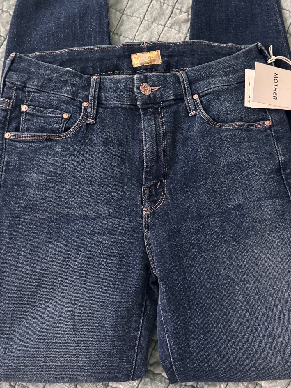 NWT MOTHER Looker Ankle Fray Girl Crush jeans size 28
